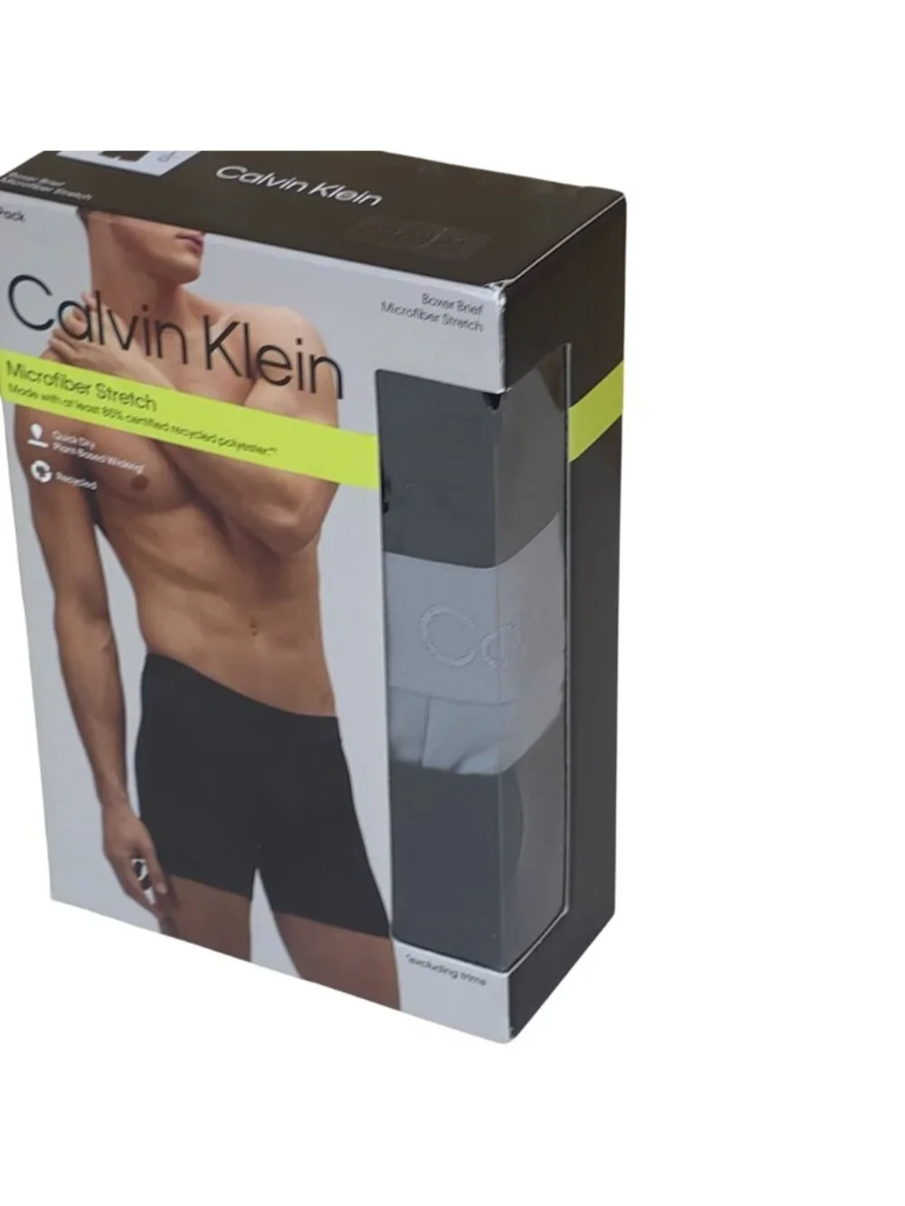 Calvin Klein Mens Microfiber Stretch Boxer Briefs 3-Pack L Moisture Wicking